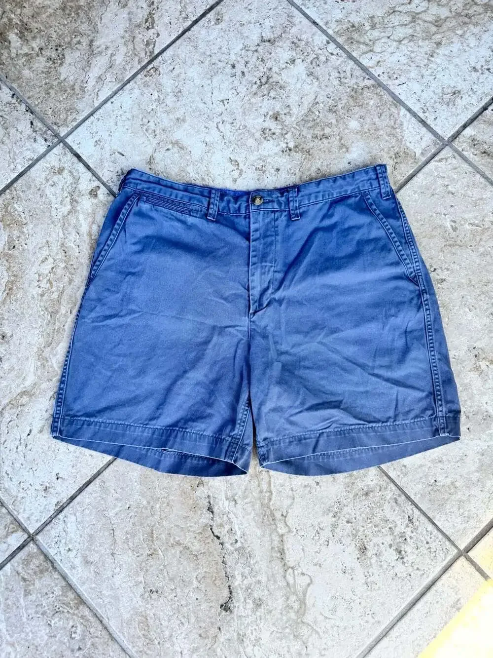 Polo Ralph Lauren Men Blue Cotton Chino Shorts Size 34